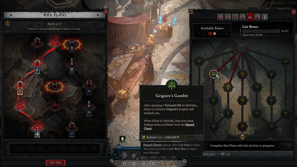Die neuen Kriegspläne-Menüs in Lord of Hatred.
