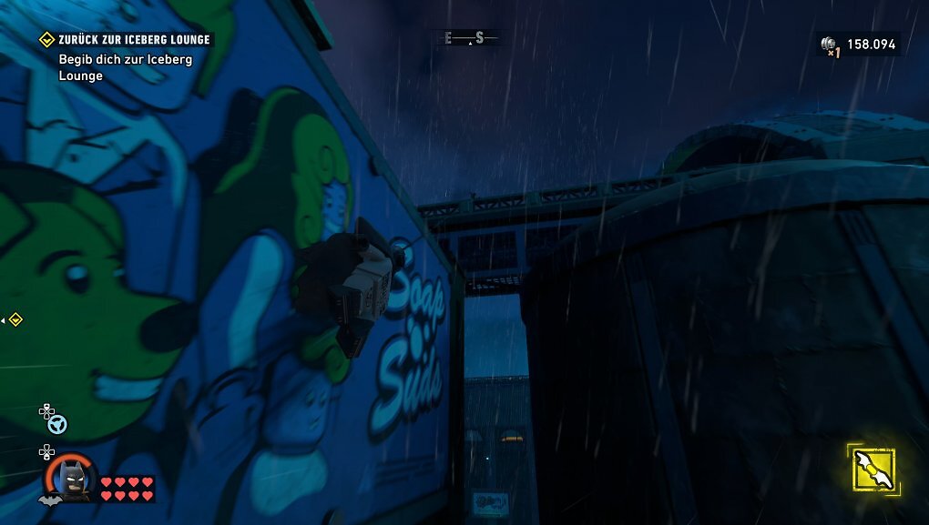 Mit dem Greifhaken fühlt man sich ein bisschen wie Spider-Man, wenn man sich durch Gotham schwingt.