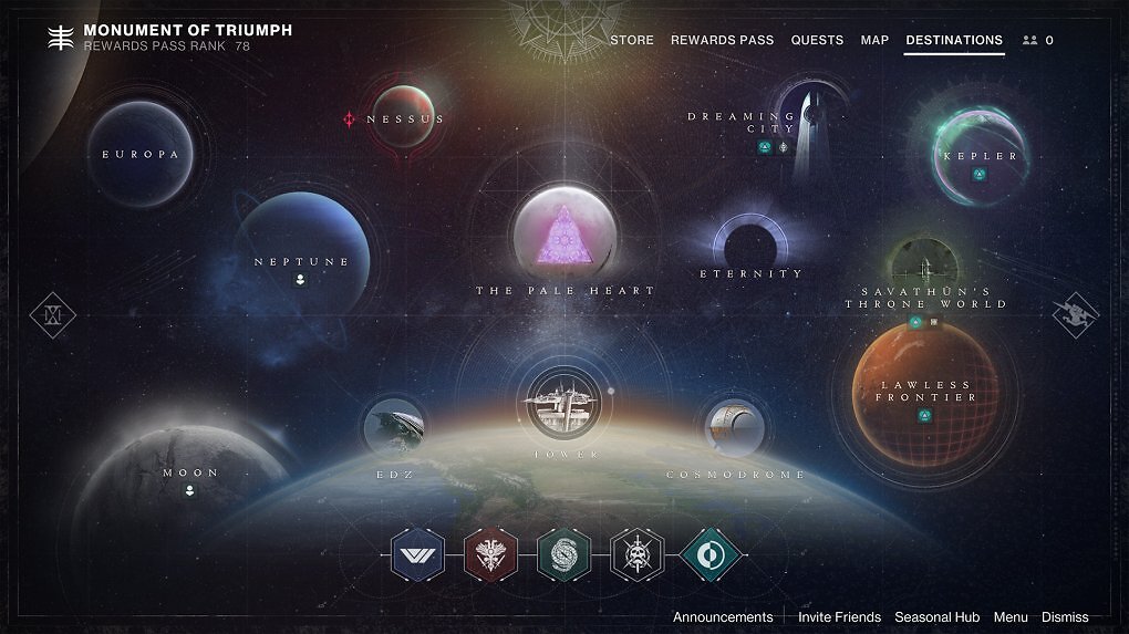 Monument of Triumph macht die Planetenkarte wieder zum Dreh- und Angelpunkt von Destiny 2. Die Inhalte, die 2020 aus dem Spiel entfernt wurden, kehren allerdings nicht zurück.