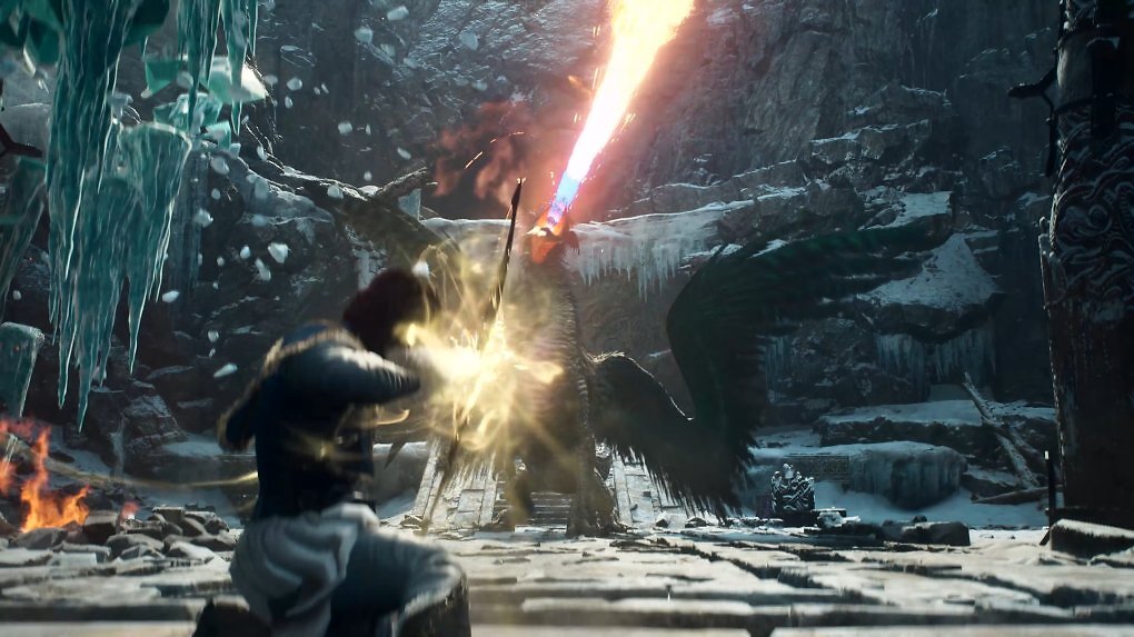 Auch in dem Eisgebiet gibt es natürlich noch feierspeiende Drachen, wäre ja kein Dragon's Dogma ohne!