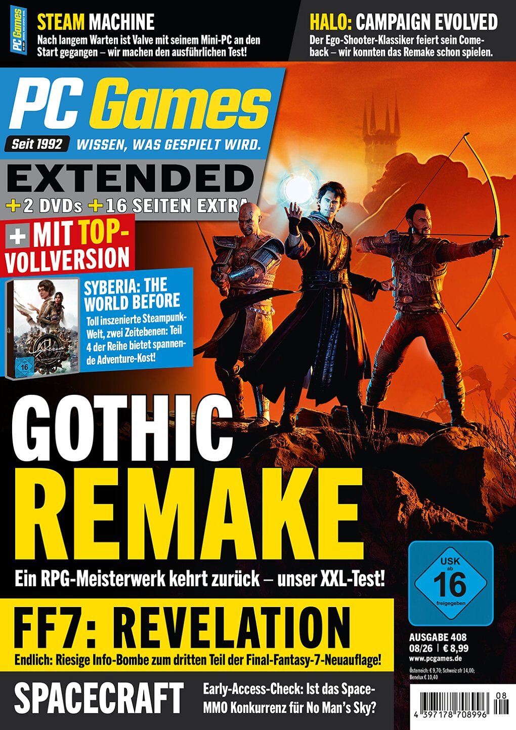 Das Cover der PC Games Extended 08/26