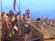 Krieger und der Pharao auf einem Streitwagen