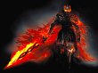 Der Endgegner "Soul of Cinder" aus Dark Souls 3 steht vor schwarzem Hintergrund.