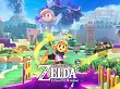 Das offizielle Poster zu Zelda: Echoes of Wisdom: Zelda schwingt im Vordergrund ihren Zauberstab und im Hintergrund sind Link und Ganon zu sehen.