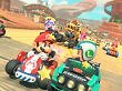 Mario liefert sich ein Kopf an Kopf Rennen mit Luigi.