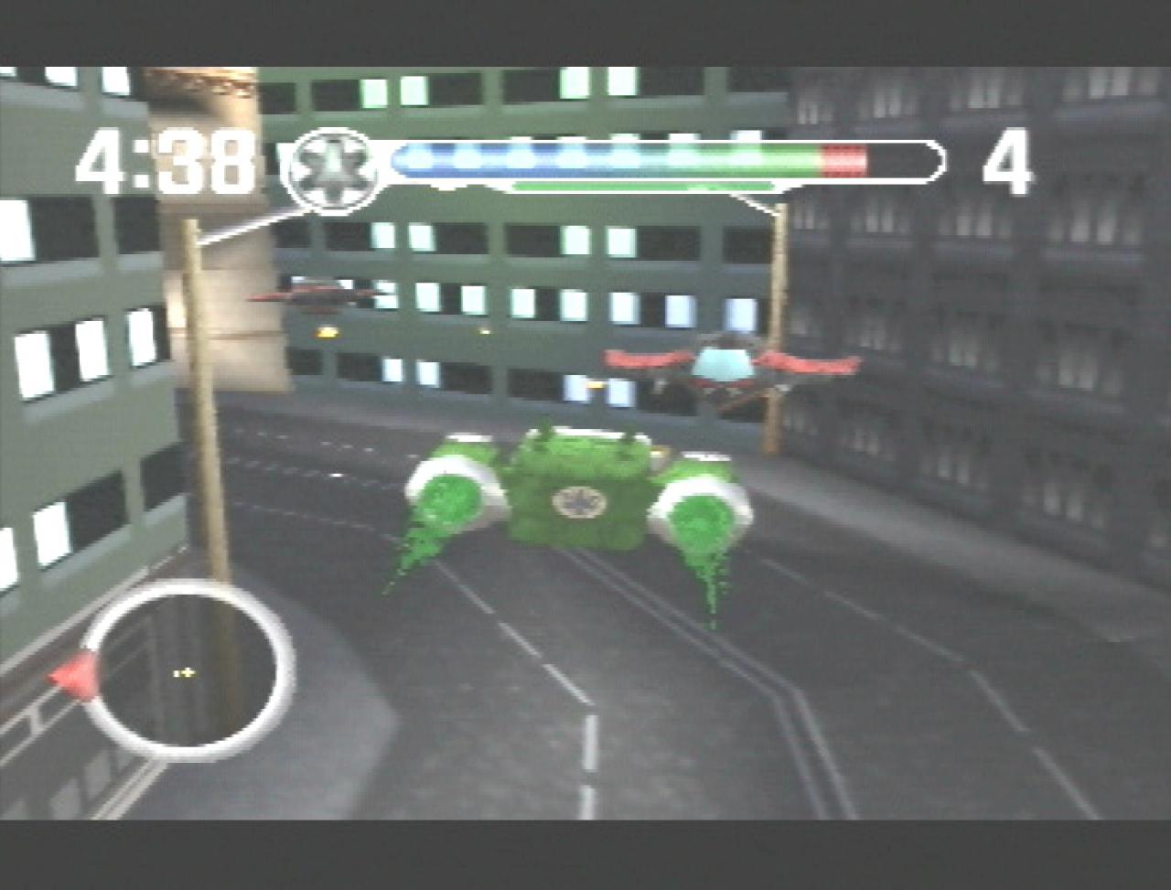 [26/11/2001] Strassenschluchten: Manchmal heben die Power Rangers auch ab und erfüllen ihre Missionen in der Luft.