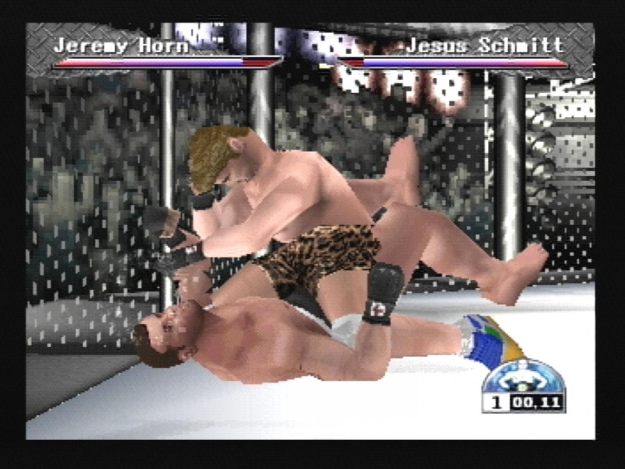 [26/11/2001] Schicke Hose: Grundsätzlich geht es in Ultimate Fighting Championship um Ringergriffe, Konter und schnelle Reaktionen.