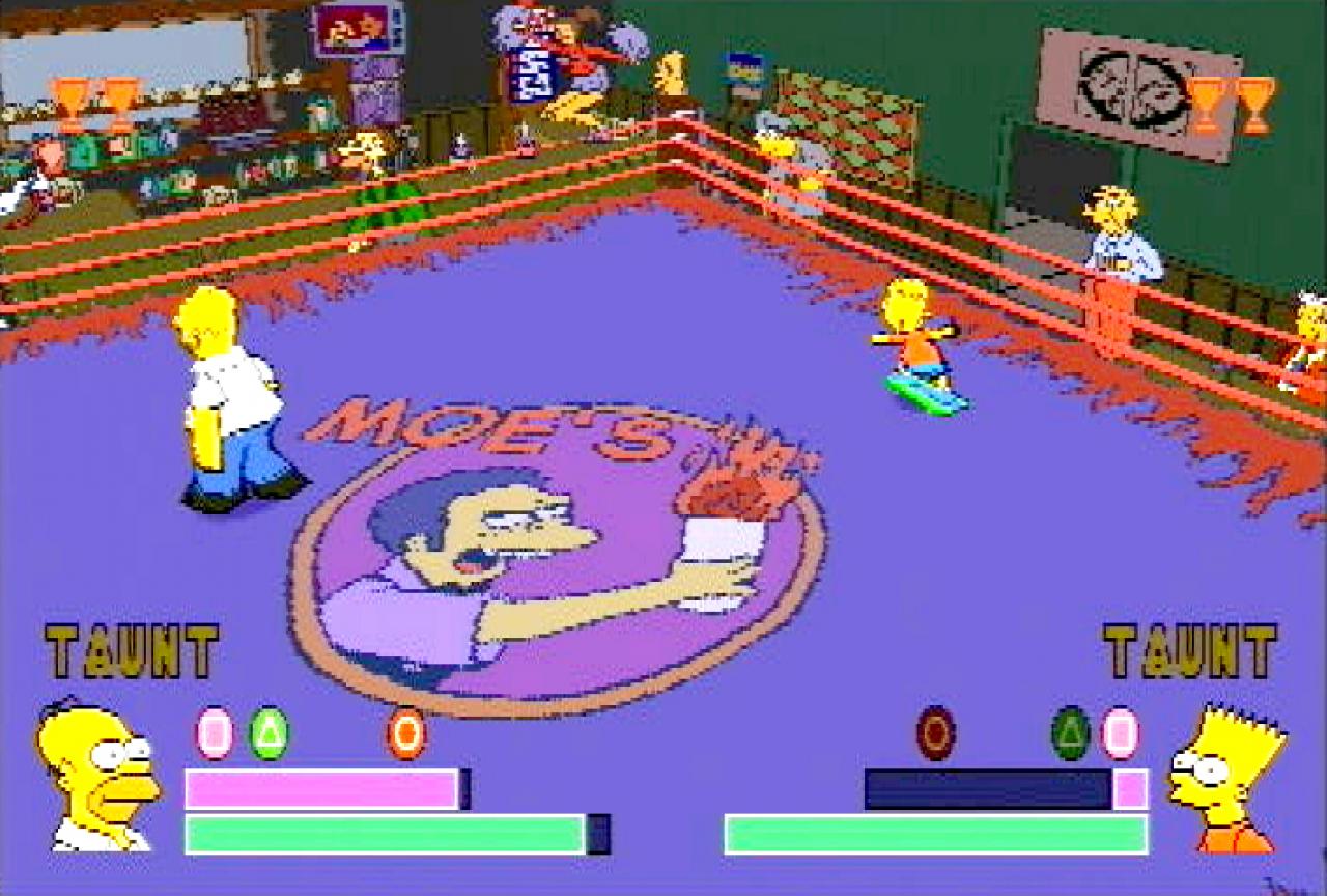 [26/11/2001] FLAMING MOE&rsquo;S Auch Homers Lieblingskneipe bietet eine der Kulissen für spektakuläre Kämpfe.
