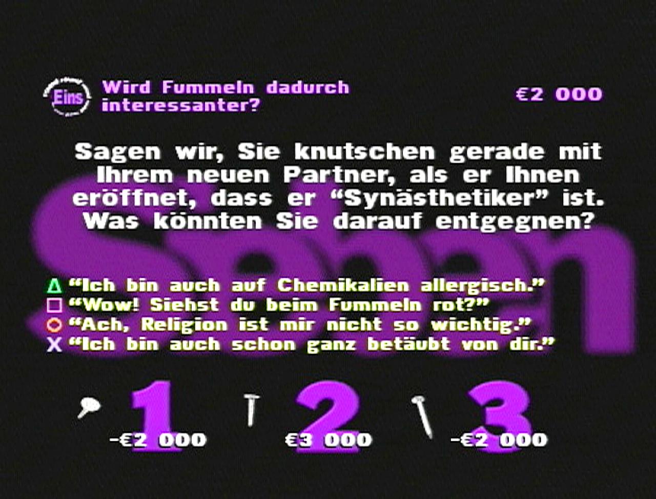 [26/11/2001] HINTERS LICHT GEFÜHRT Die Kategorie klang noch so leicht, die Frage ist es dagegen nicht.