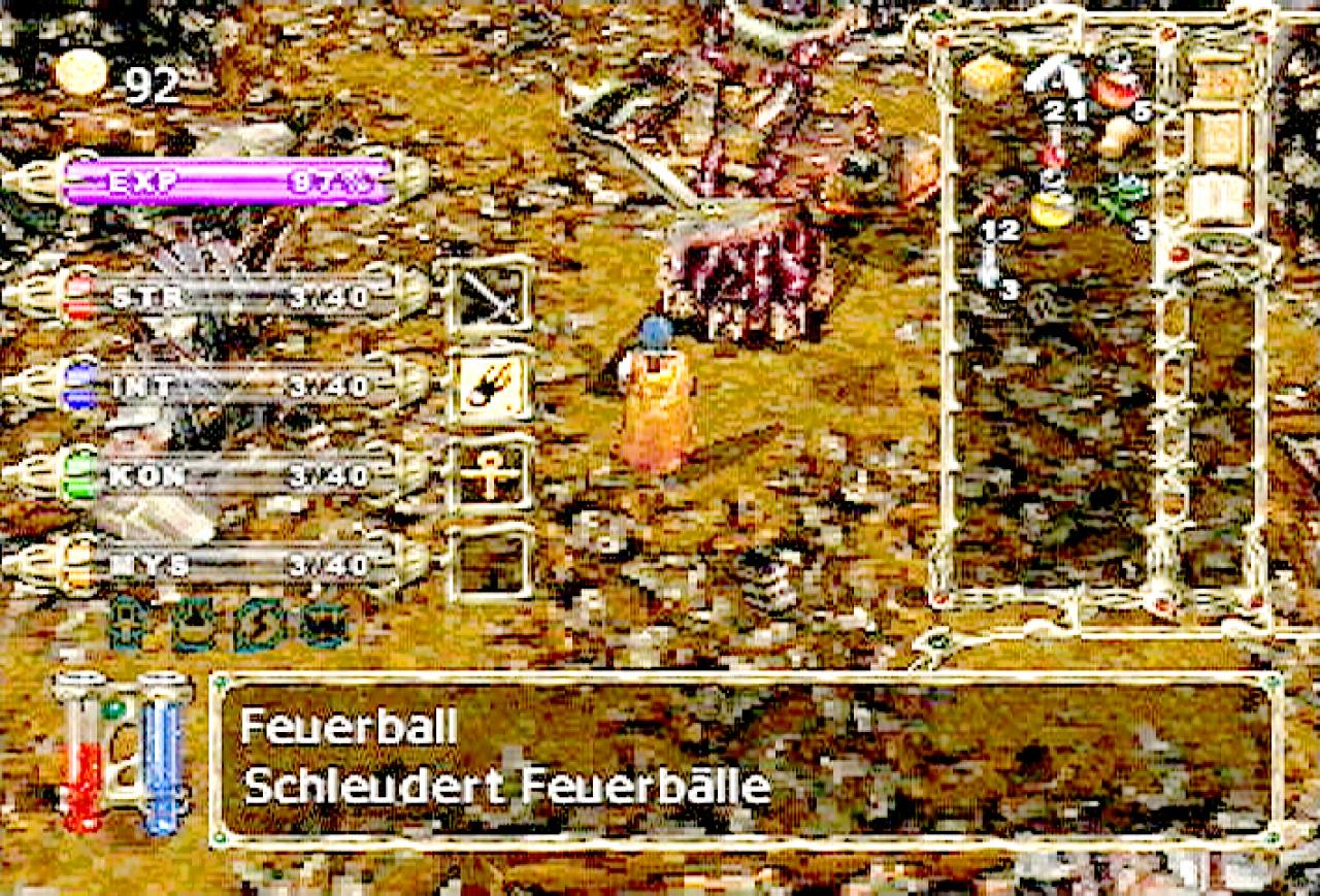 [26/11/2001] ENDGEGNER Das Schrottmonster tarnt sich perfekt vor seiner Umgebung, kann jedoch Feuerkugeln nicht ausweichen.