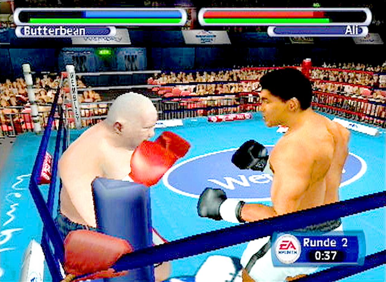 [26/11/2001] SCHWERGEWICHTE Der größte Boxer aller Zeiten drängt den fetten Butterbean in die Seile.