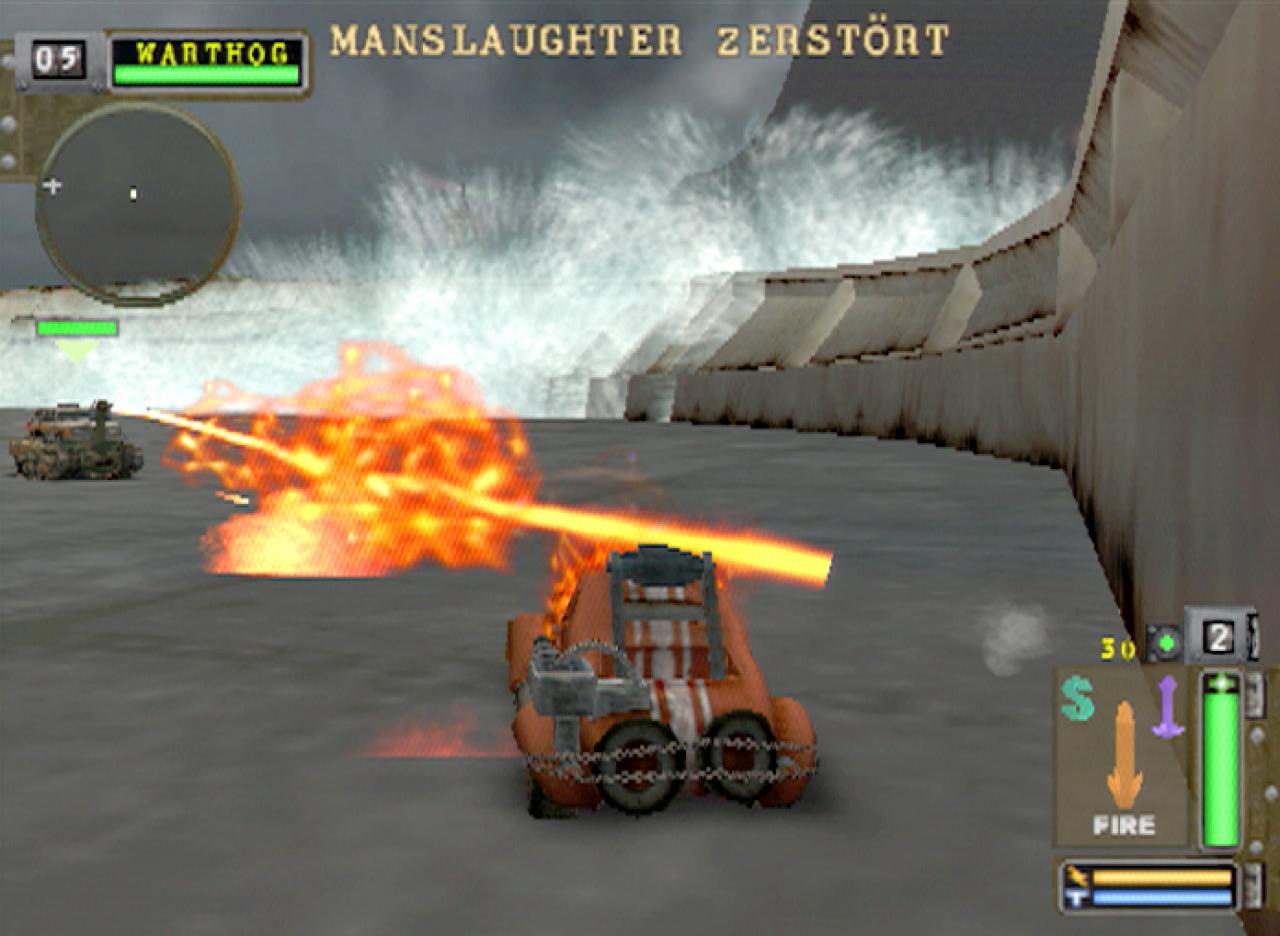 [26/11/2001] Eine Arena befindet sich auf einem fahrenden Schiff. Da spritzt die Gischt auf Deck.