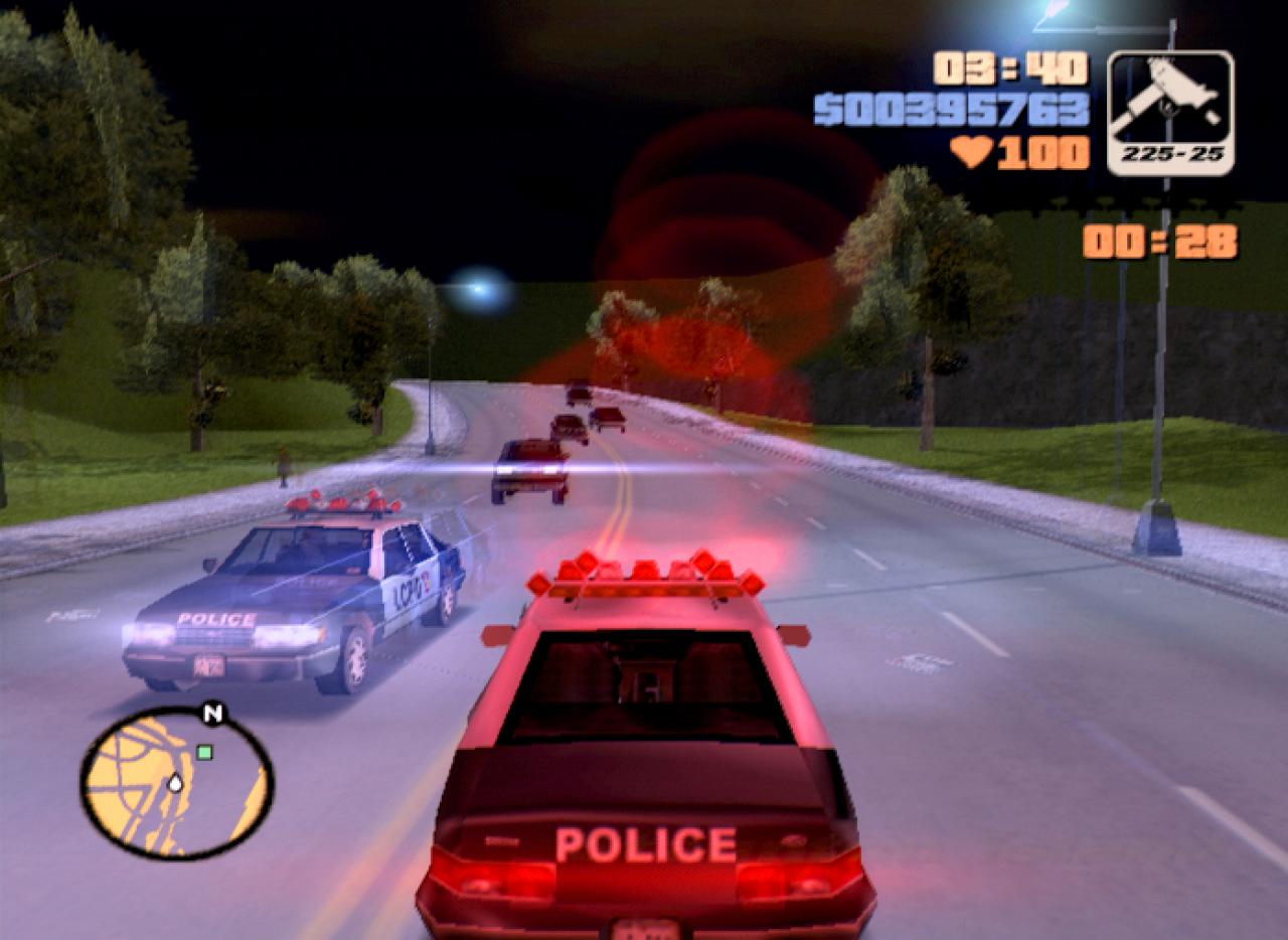 [26/11/2001] In einem Polizeiwagen können Sie selber auf Verbrecherjagd gehen.