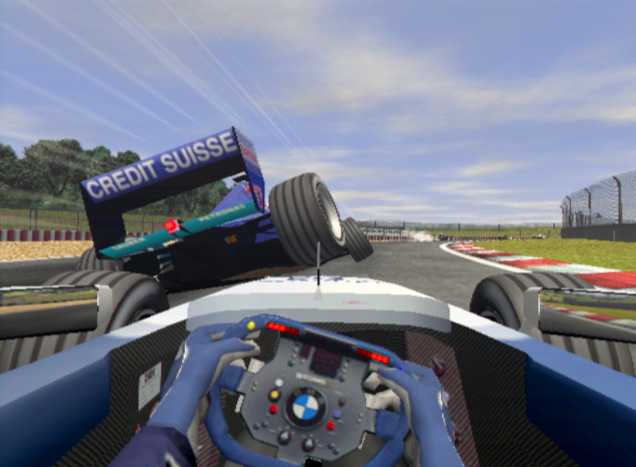[26/11/2001] Diese Flugeinlage von Jungstar Nick Heidfeld war bestimmt nicht eingeplant.