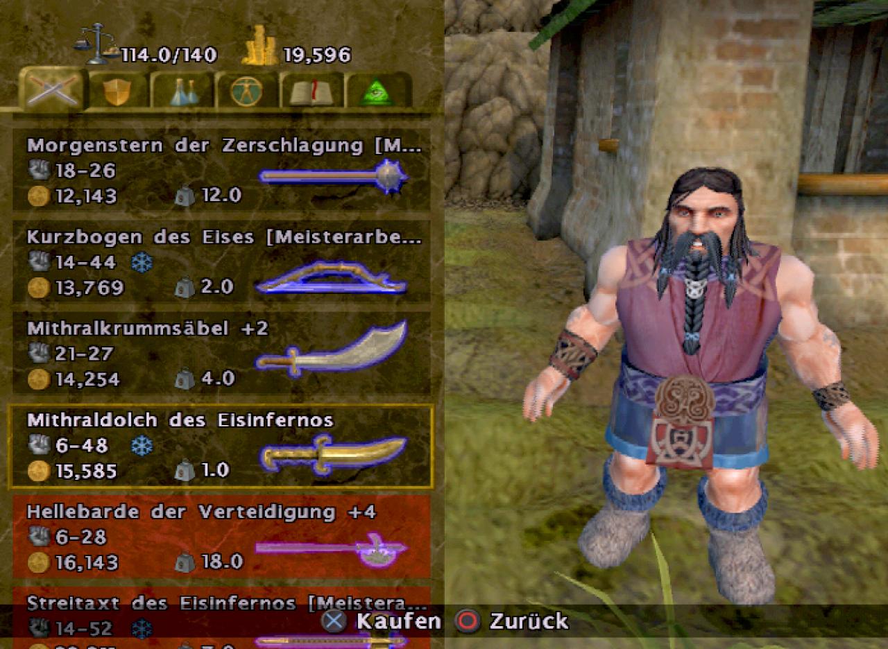 [14/03/2002] Beim Händler können Sie gefundene Gegenstände verkaufen und erstklassige Ausrüstung erwerben