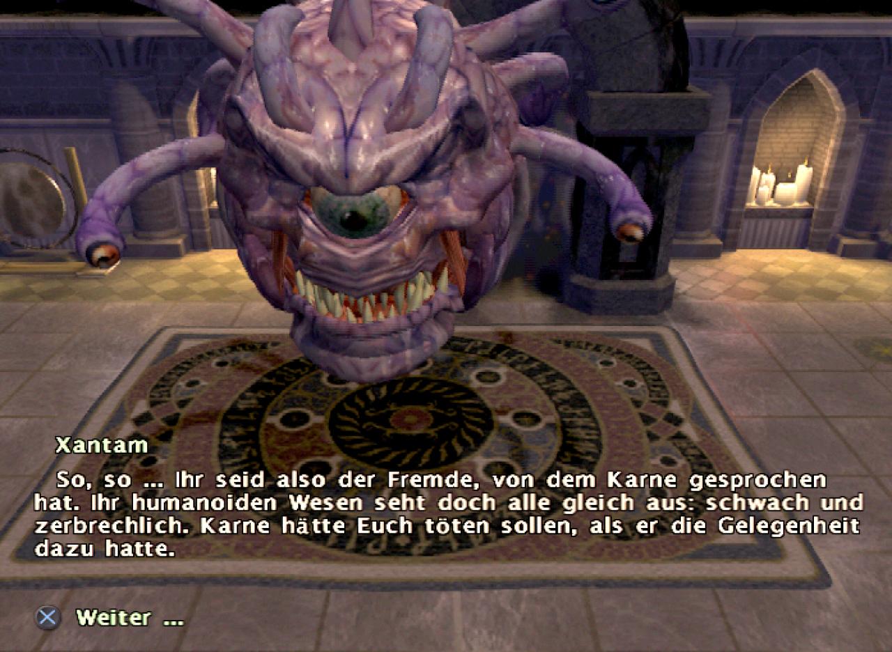 [14/03/2002] Der Beholder beherrscht eine Vielzahl von magischen Angriffen und setzt diese auch gekonnt ein, um ihr baldiges Ableben herbeizuführen