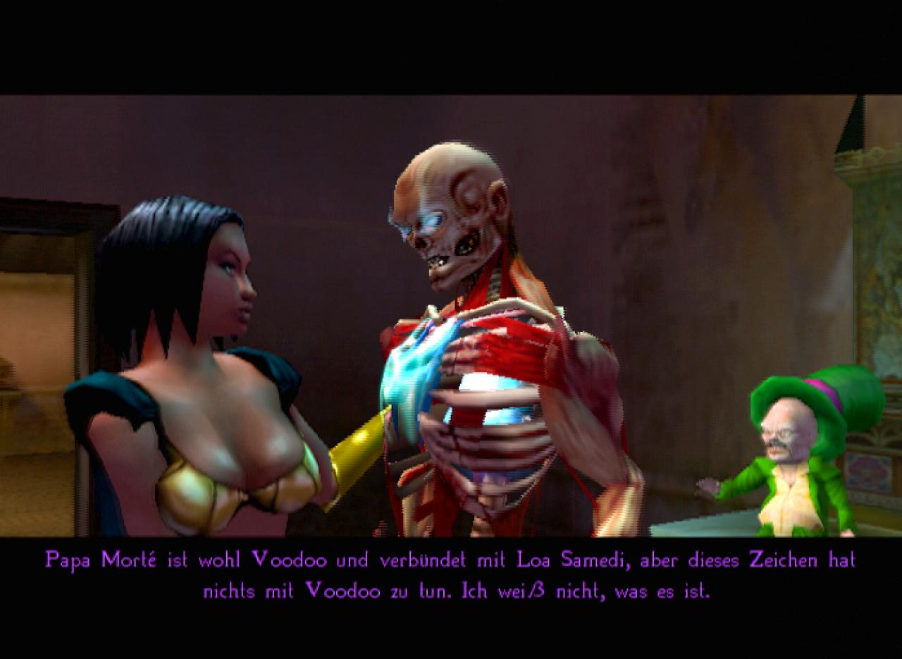 [11/04/2002] Die 400 Jahre alte Voodoo-Priesterin Nettie und der Zwerg Jaunty sind Shadow Man freundschaftlich verbunden.