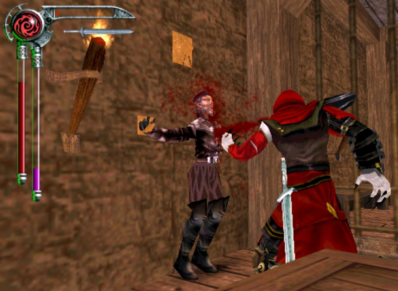 [05/04/2002] Wie im Vorgänger hängen auch bei Blood Omen 2 ein paar Blutkonserven an den Wänden ...