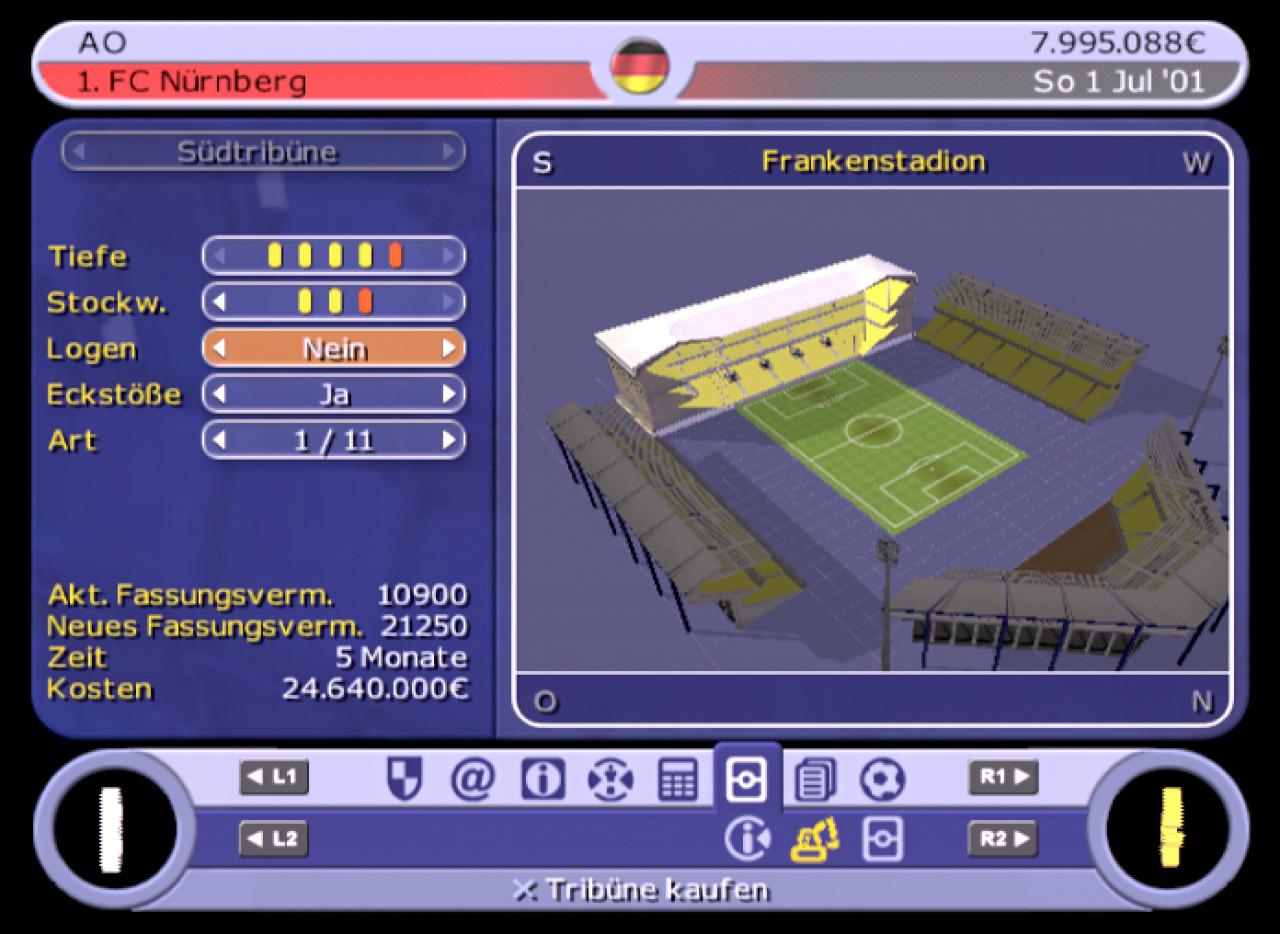 [29/05/2002] Sie können Ihr Stadion ziemlich weitgehend vergrößern.