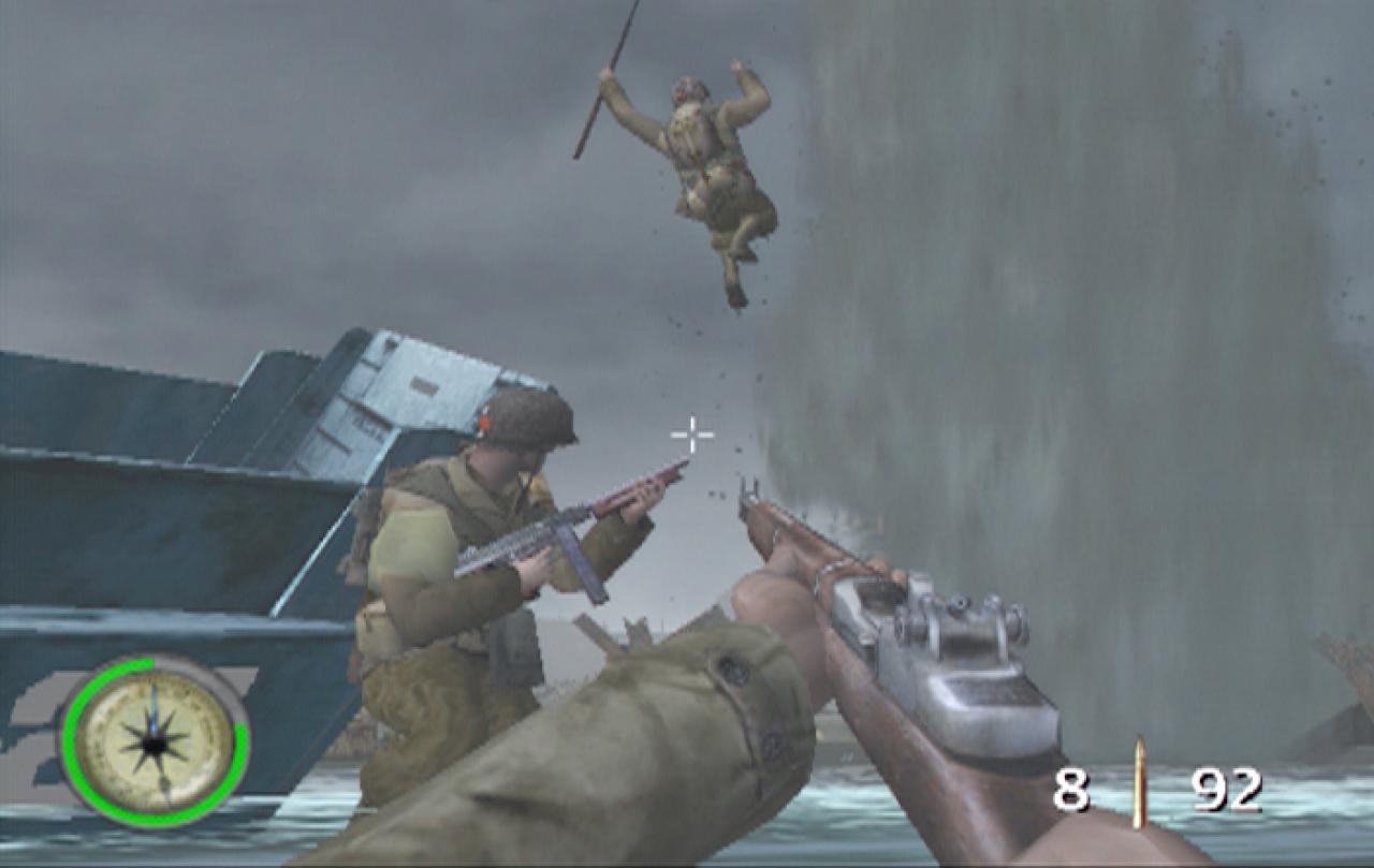 [31/05/2002] Noch während Sie mit dem Captain sprechen, schlagen ringsherum Granaten ein.
