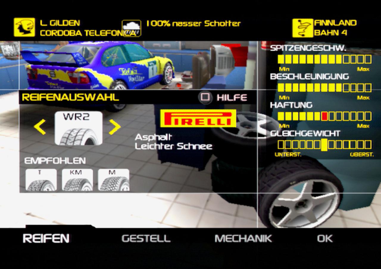 [25/06/2002] Die umfangreichen Fahrzeugeinstellungen sind was für Tüftler.