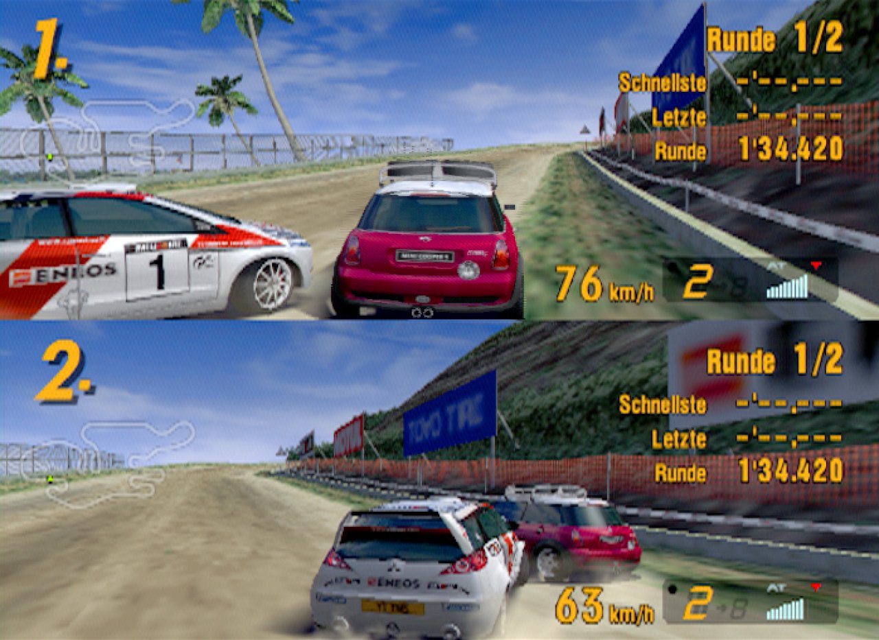 [18/07/2002] Per Splitscreen können Sie sich mit einem Freund messen.