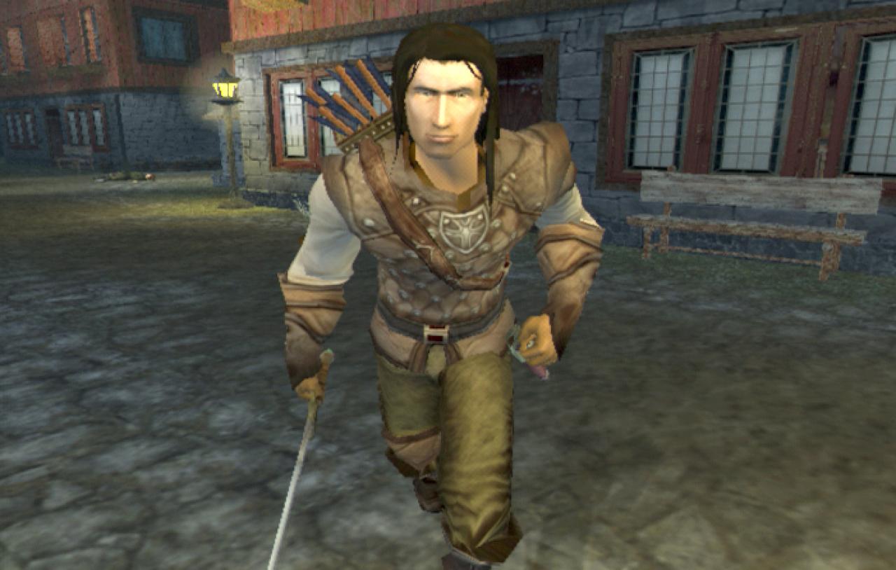 [10/12/2002] Unser Waldläufer auf der Suche nach Bauteilen für Hobbit-Dummies.