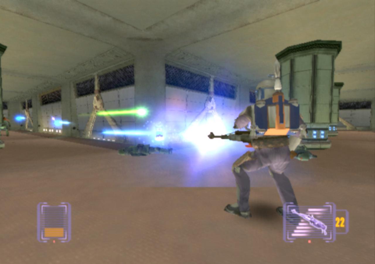 [24/01/2003] Das Blaster-Gewehr hat eine enorme Durchschlagskraft.
