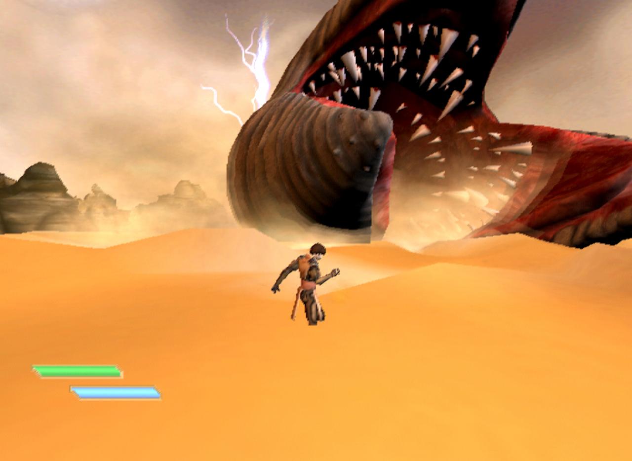 [05/02/2003] Die Flucht vor dem Wurm zu Beginn des Spiels ist zwar anspruchslos aber zumindest ein wenig spannend.