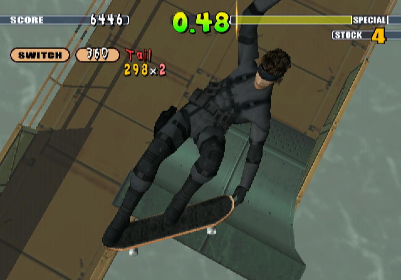 [20/03/2003] Wer erfolgreich skatet, kann zum Beispiel Solid Snake freischalten.
