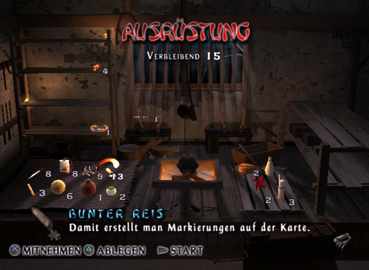 [23/04/2003] Im Laufe des Spiels sammelt sich eine ganze Menge nützliches Ninja-Spielzeug an