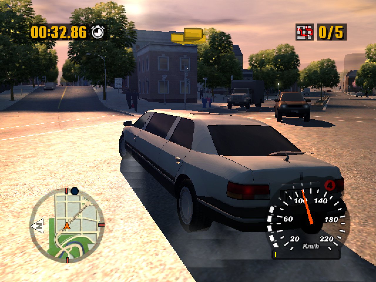[30/07/2003] Selbst mit der trägen Limousine werden waghalsige Drifts auf die Straße gelegt.