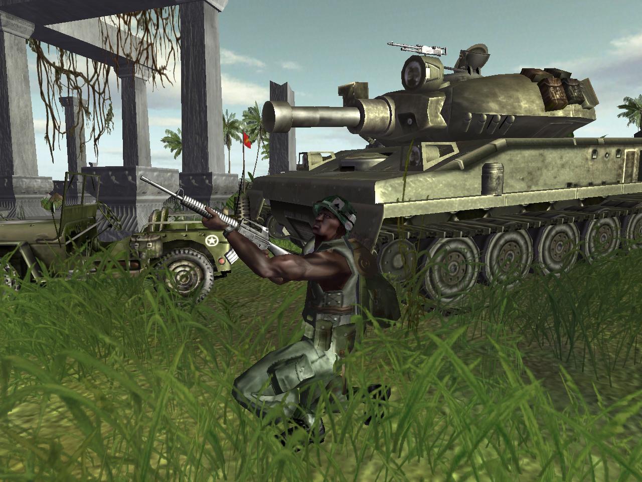 [29/08/2003] (2004) DICE verließ das WW2-Szenario und widmete sich dem Vietnamkrieg (1960-1975). Spielerisch unterschied sich Battlefield Vietnam nur unwesentlich von dem Vorgänger. Das Setting haben die Entwickler aber eindrucksvoll eingefangen. Legendäre Antikriegsfilme wie Apocalypse Now, Full Metal Jacket und Platoon hielten dabei als Vorlage her. Musikalisch untermalt wurden die Schlachten mit lizenzierten Songs aus den 60er- und 70er-Jahren. 