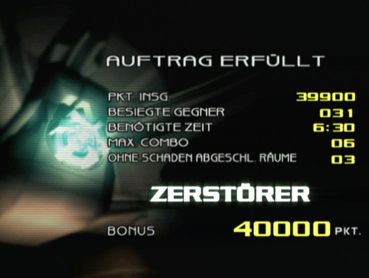 [16/09/2003] Am Ende eines Levels erhaltet ihr eine Bewertung.