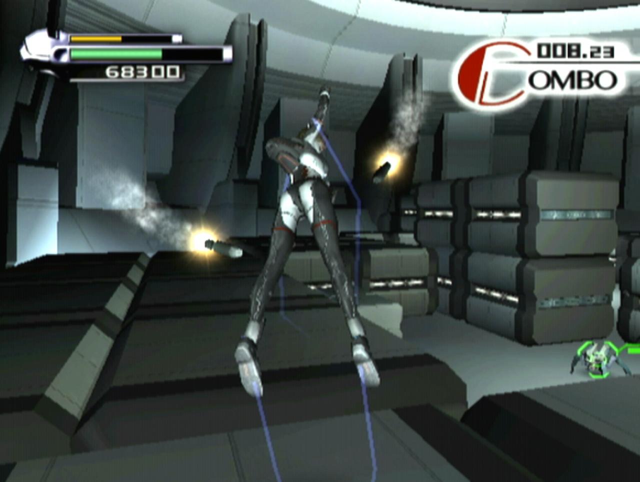 [16/09/2003] Ein kräftiger Sprung rettet Vanessa vor den Raketen.