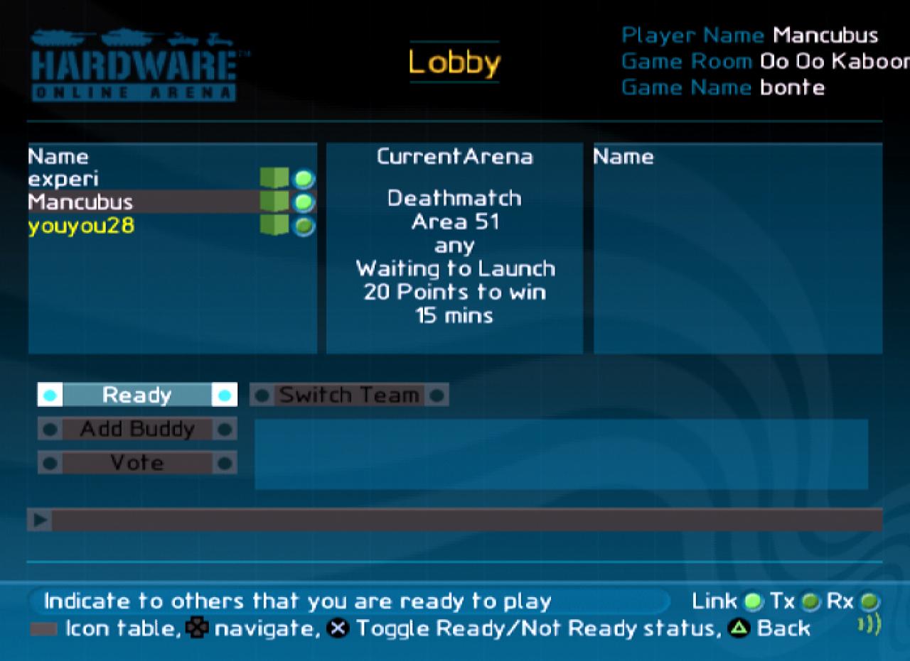 [21/11/2003] Die Lobby ist äußerst komfortabel und unterstützt sogar das Headset von SOCOM.