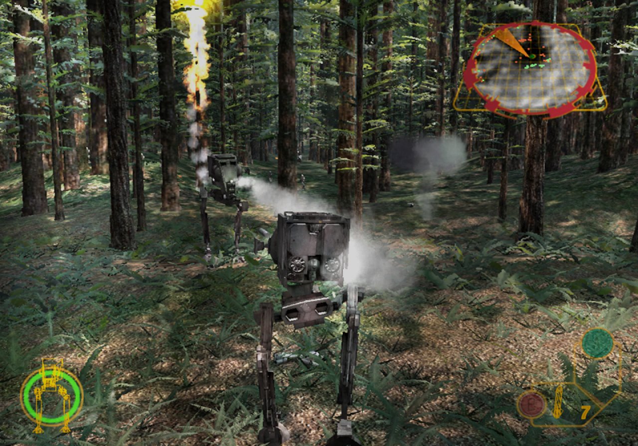 [03/11/2003] Auf Endor kann man mit dem AT-ST sämtliche Gegner und sogar den Wald platt machen. 