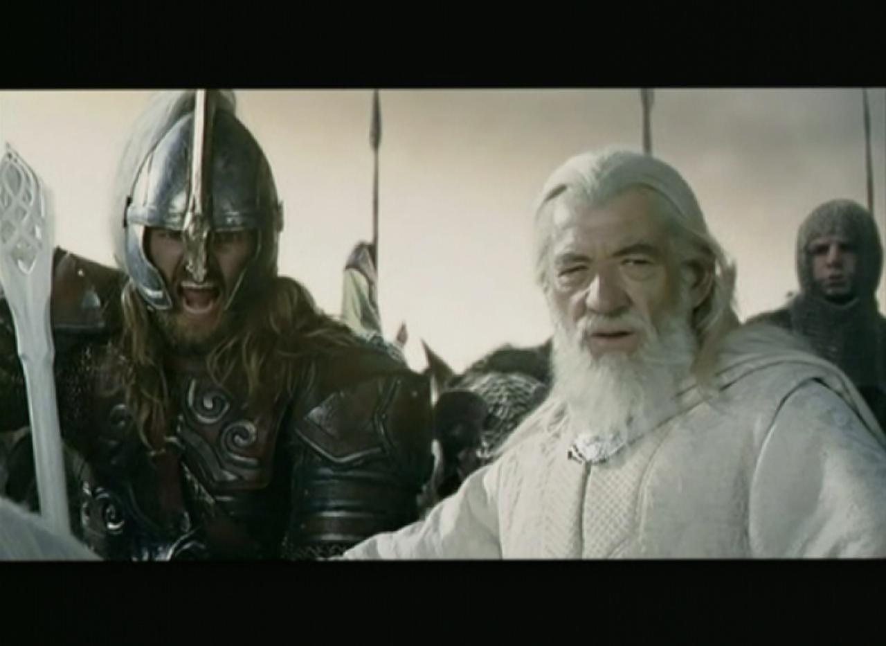 [08/12/2003] Gandalf, kurz bevor er zur Rettung von Helms Klamm eilt.