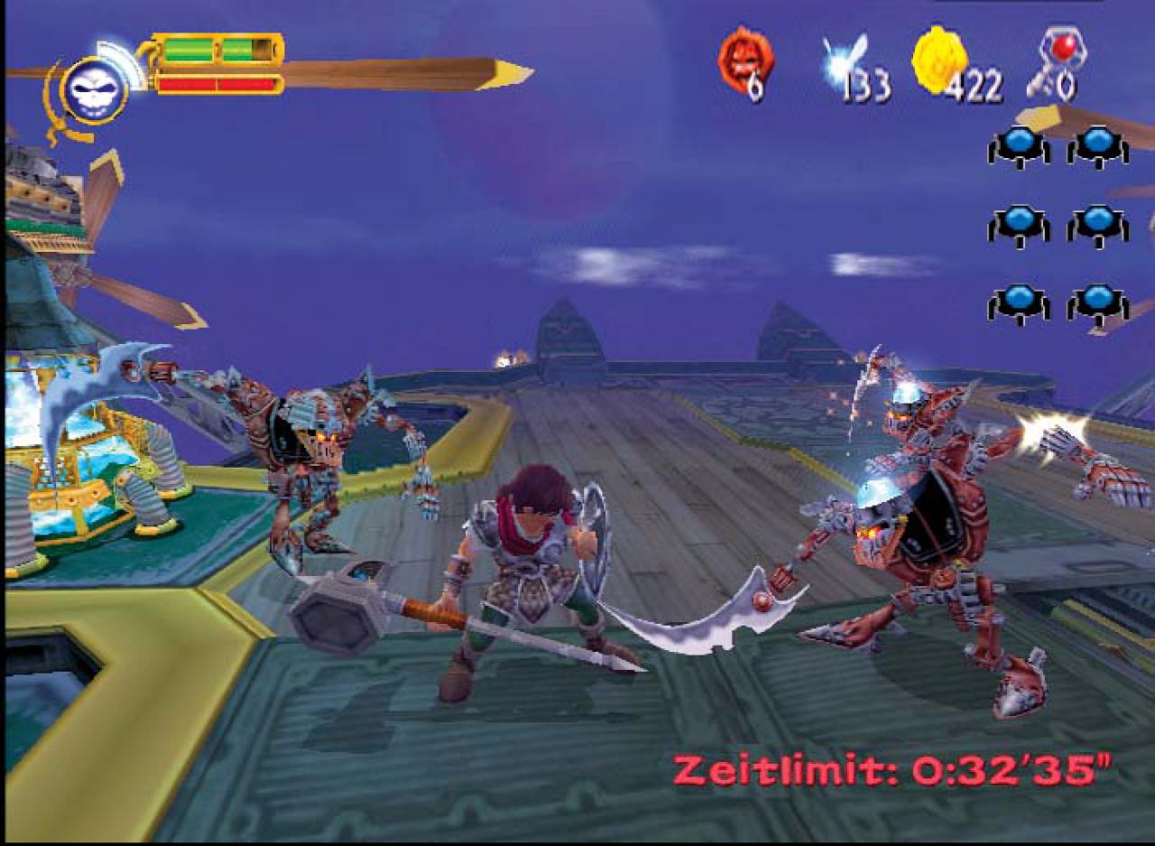 [21/01/2004] Gegen mehrere Gegner macht sich der Schild bezahlt.