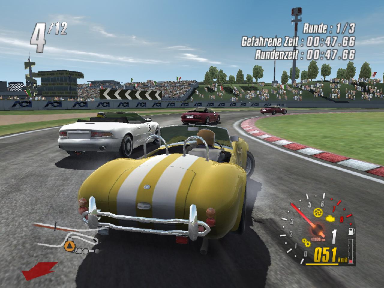 [07/04/2004] Der AC Cobra ist eine richtige Heckschleuder. Ständige Drifts sind die Folge.