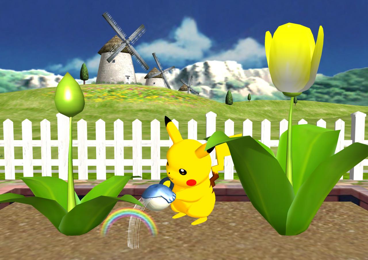 [13/05/2004] Auf Anweisung gießt Pikachu für euch die Blumen.