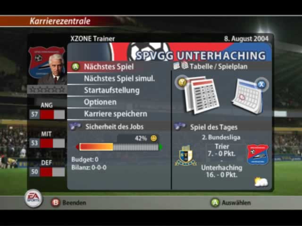[27/10/2004] Der Karriere-Modus ist sehr sachlich gehalten. 