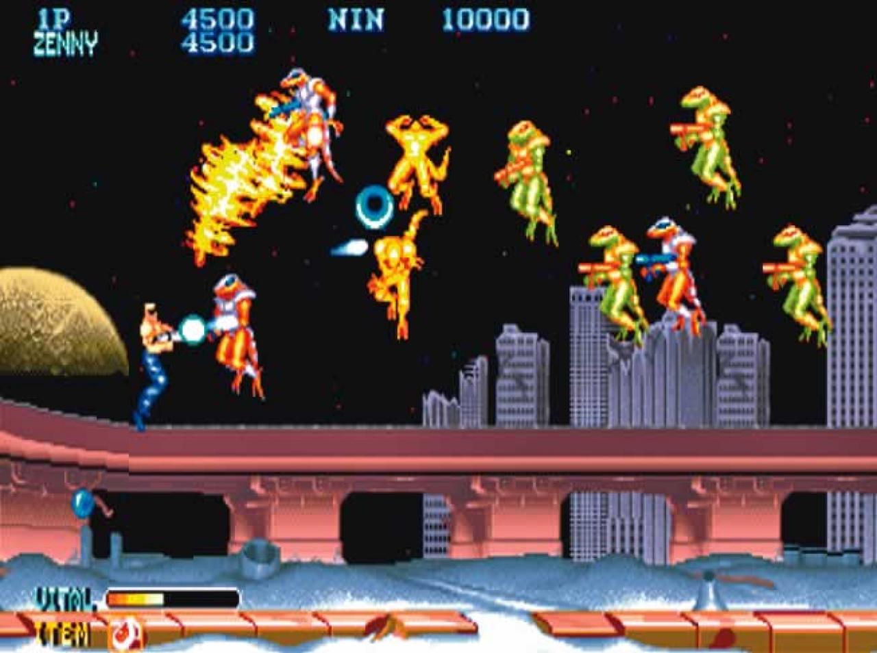 [16/11/2005] So sah Action Ende der 80er-Jahre aus, als Forgotten Worlds die Spielhallen eroberte.