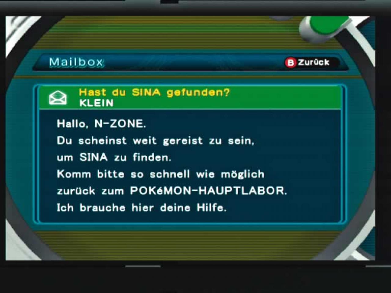 [16/12/2005] Der Pokémon Digital Assistant fungiert als Draht zur Außenwelt und teilt per SMS mit, was als Nächstes zu tun ist.