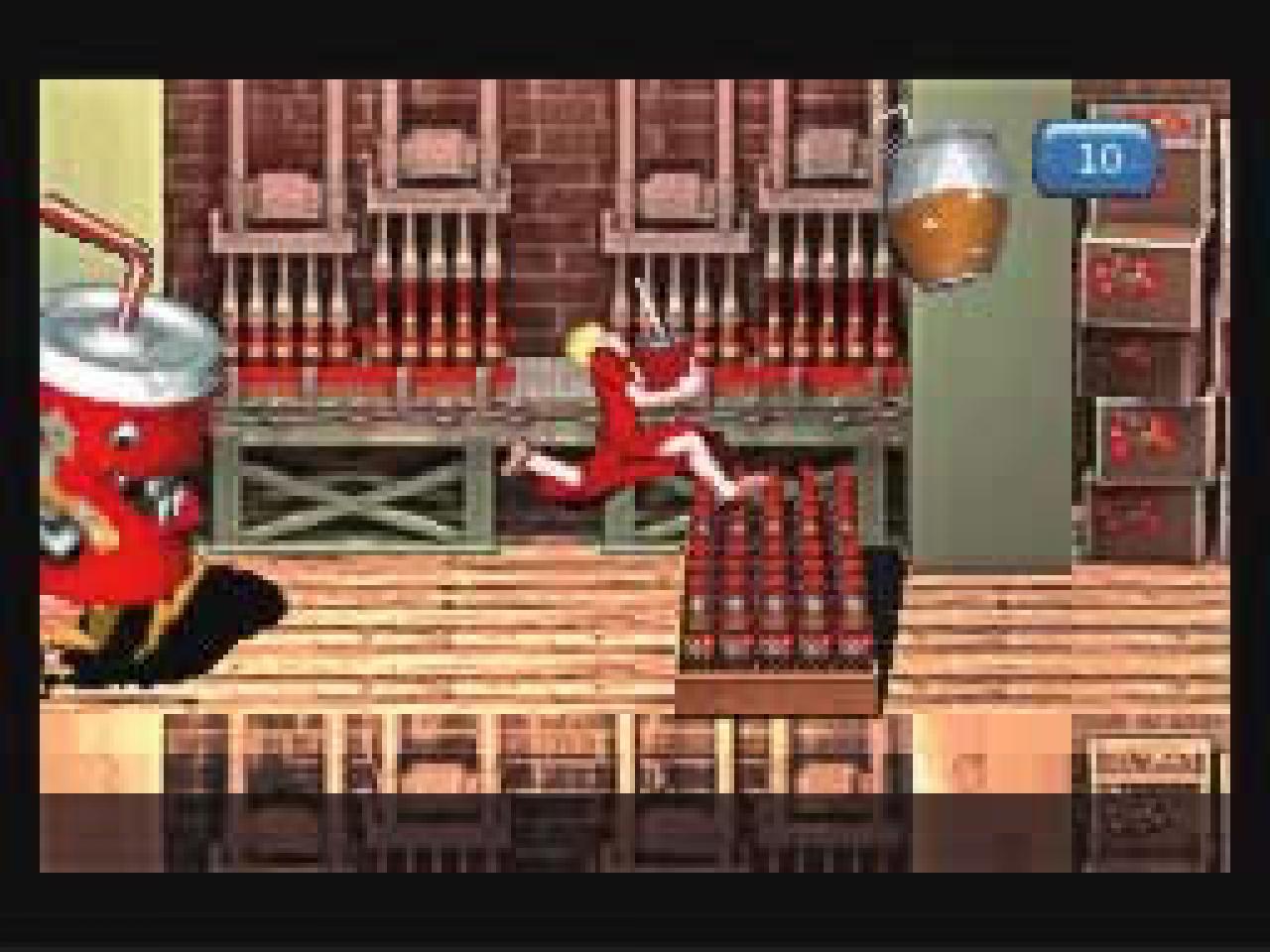 [06/02/2006] Die Minispiele werden als Werbespots präsentiert. Hier nehmt ihr vor einer Coladose Reißaus.
