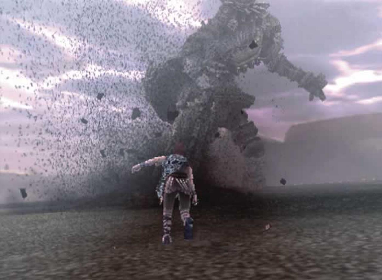 [27/02/2006] Shadow of the Colossus - Riesige Kolosse in einer ansonsten einsamen Welt müssen vom Spieler erledigt werden.