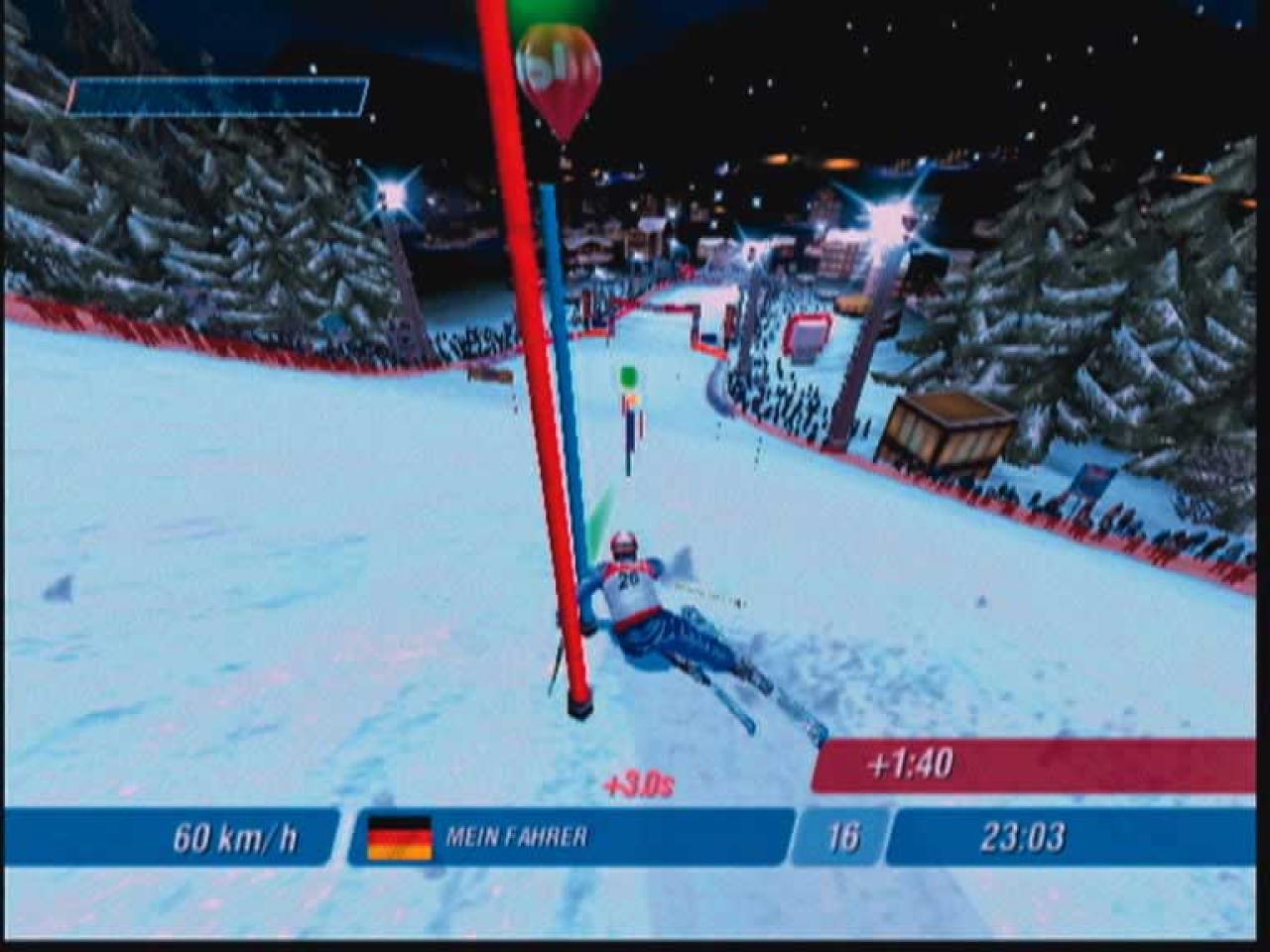 [08/02/2006] Beim Slalom müssen die Tore und Stangen möglichst eng umfahren werden.
