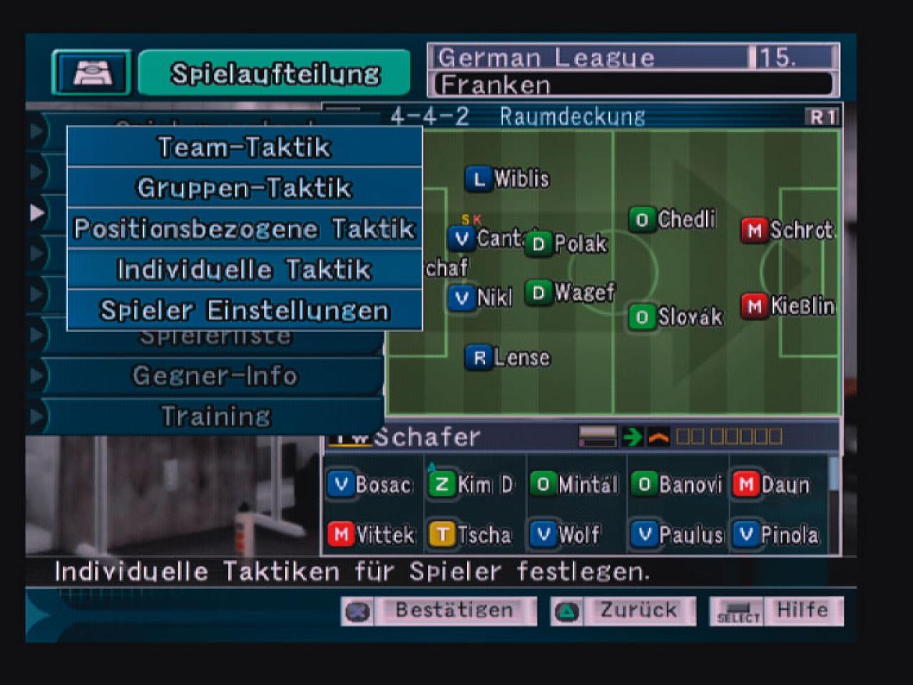 [24/04/2006] In diesem Menü verbergen sich unglaublich viele Taktikeinstellungen.