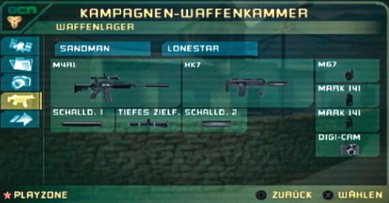 [06/06/2006] Wie im großen Bruder auf der PS2 darf vor Missionsbeginn die Ausrüstung angepasst werden.