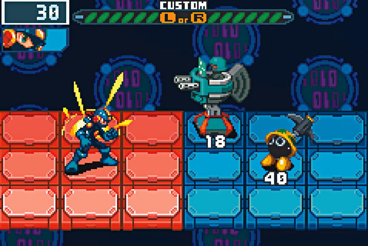 [11/08/2006] Vor dem Kampf wird Mega Man mit Battlechips bestückt. BILD: N-ZONE